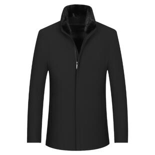 皮尔卡丹冬季男士羽绒服水貂毛领可拆卸内胆白鹅绒派克服男装外套