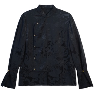 JINYU矜羽(墨隐)真丝打底衫女士桑蚕丝中国风新中式上衣