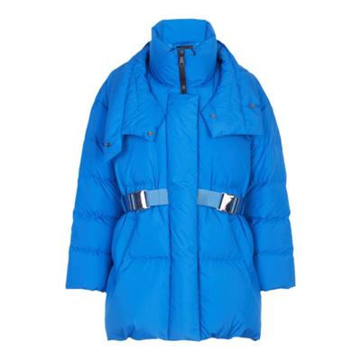 婉甸克莱茵蓝中长款鹅绒服冬季新品X型立体装饰1234Z05SD5