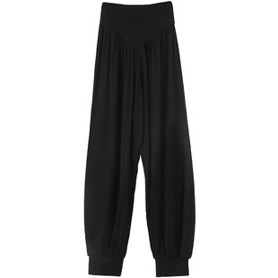 儿童舞蹈练功裤女童黑色跳舞裤子春秋哈伦裤灯笼裤男童萝卜裤长裤