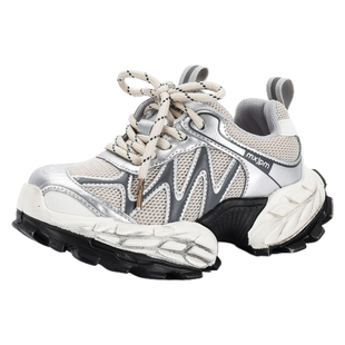 新款真皮儿童软底运动鞋2025秋冬季女童百搭老爹鞋男童防滑跑步鞋