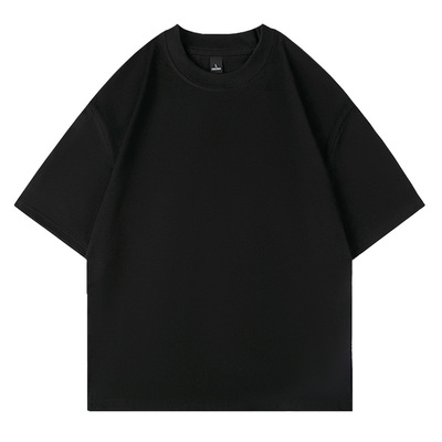 NASA联名新款2024年纯色男女短袖t恤纯棉宽松夏季五分袖韩版打底