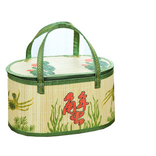 竹篮竹编螃蟹篮 粽子鸡蛋中秋月饼香肠包装礼盒竹筐大闸蟹篮子