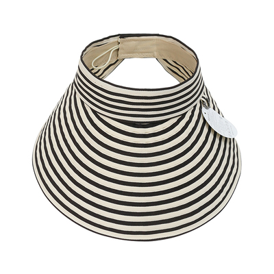 韩国代购遮阳帽女夏条纹大檐帽子