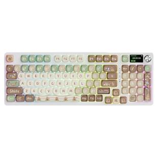 客制化98Pro三模RGB机械键盘无线蓝牙带显示屏旋钮PBT全键热插拔