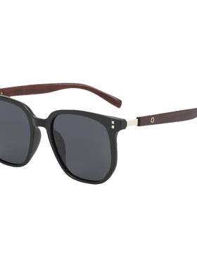 男士墨镜痞帅木纹高端2024新款高级感大脸太阳眼镜近视带度数大脸