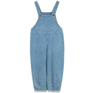 哈齿童装春秋儿童休闲裤亲子长裤宽松牛仔裤中大童背带裤男童女童