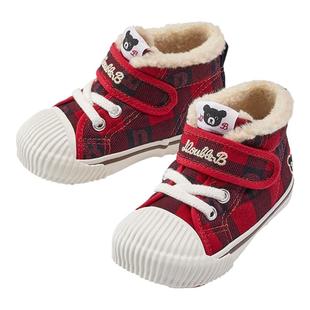 MIKIHOUSE日本制宝宝棉鞋学步男童冬鞋加绒女童鞋棉靴Double_B