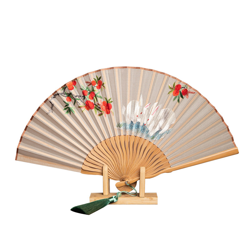 苏州绣美非遗双面绣折扇特色礼品