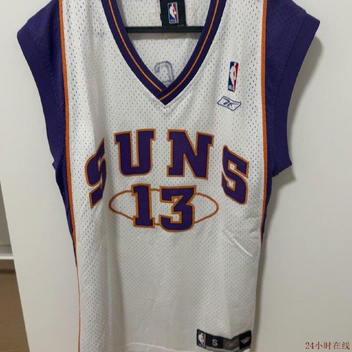 可维修NBA菲尼克斯太阳队Reebok锐步老款主场SW网眼球衣13号纳什S图片