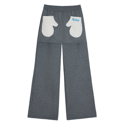 BarryBanny女童假两件夹绒阔腿裤