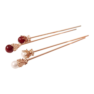 映出芙原创古风黛玉簪神棍簪珍珠玛瑙发簪沉香如屑系列汉服簪子女