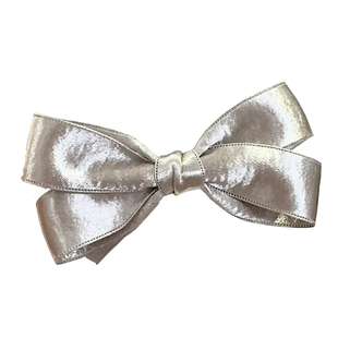 简约百搭儿童银色蝴蝶结发夹 宝宝高级感头饰鸭嘴夹 女童公主发饰