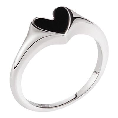 PEARLSTIGE爱神黑玛瑙爱心戒指