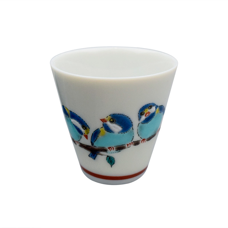 日本进口九谷烧陶瓷家用小酒杯