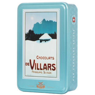 瑞士进口零食礼品 Villars利口酒心牛奶黑巧克力金属罐装礼盒250g