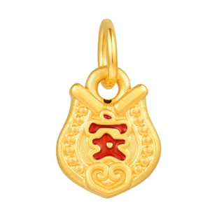 明牌珠宝马到平安硬金吊坠 黄金生肖马上好运足金招财挂件ASY0695