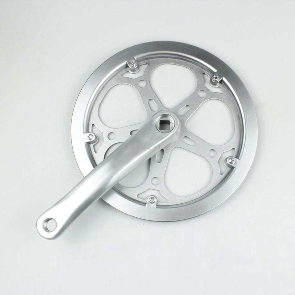 折叠车牙盘套装自行车52T齿牙盘钢盘170铝合金曲柄菱形孔单速齿盘