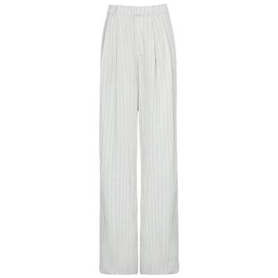 COCOBELLA色织条纹打褶阔腿裤