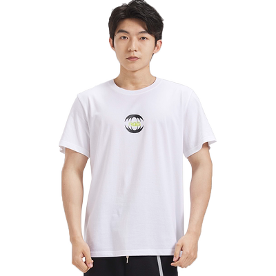 RQG美式新款T恤短袖全棉男士休闲半袖纯棉夏季白色汗衫青少年短裤