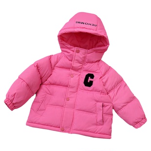 儿童羽绒棉服2025男女童加厚棉袄短款洋气保暖棉衣连帽外套上衣冬
