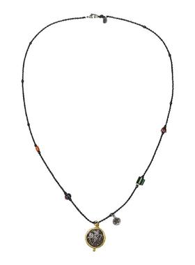 孤品.丝路古币银币.24K黄金与天然钻石包镶项链lotusmann