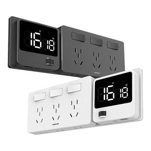 鸿雁多孔位一转多厨房插五孔86型暗装墙壁嵌入式扩展插座原位替换