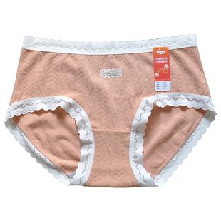 彩田内裤女磨毛秋冬中腰15378蕾丝花边提花透气石墨烯10A抑菌包臀