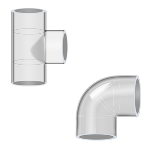 鱼缸水管件亚克力进出水弯头三通直通接头雨淋pvc除油膜配件大全