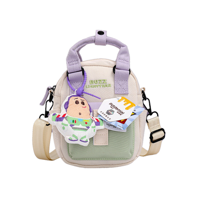 迪士尼正版休闲斜挎小包巴斯光年斜挎手提包帆布维尼熊可爱手机包