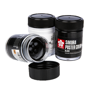 樱花脱胶水粉颜料45ML成人美术设计艺考专业考试浓缩型水粉画颜料透纳水粉颜料白色膏状不透明广告画绘画国画