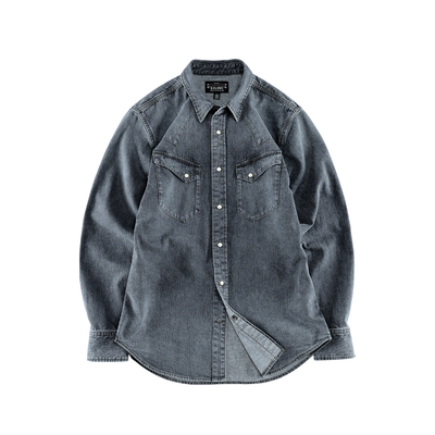 西里布美式复古西部牛仔衬衫