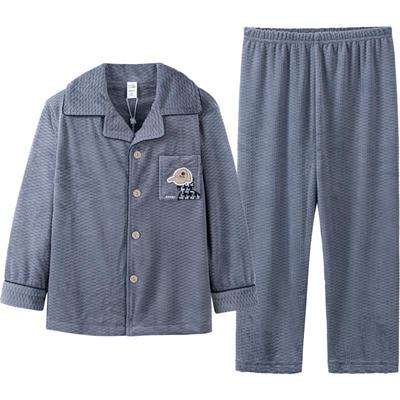 噜噜牛男童睡衣秋冬季保暖海岛绒