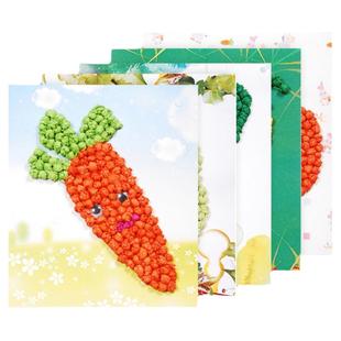 蔬菜手揉纸贴画宝宝幼儿园手工制作材料包DIY益智儿童玩具搓纸画