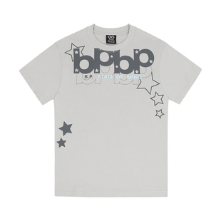 BIPOLAR正肩BP星星印花短袖T恤美式字母显瘦上衣百搭半袖薄款男女