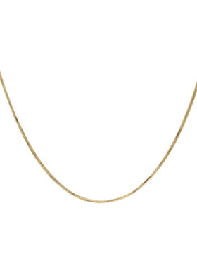 黄金14k0.7mm粗素锁骨链