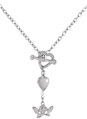 【杀死玛丽苏】韩国4room同款霓虹甜心小天使桃心项链 叠戴锁骨链