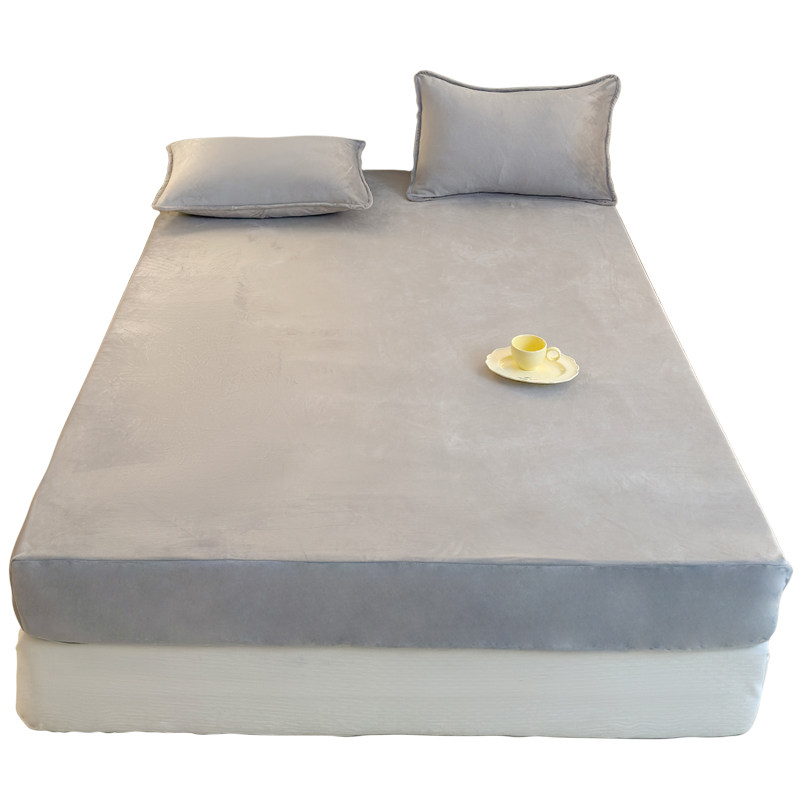 牛奶绒床笠冬季加绒珊瑚绒床罩床垫保护罩秋冬加厚法兰绒毛绒床单