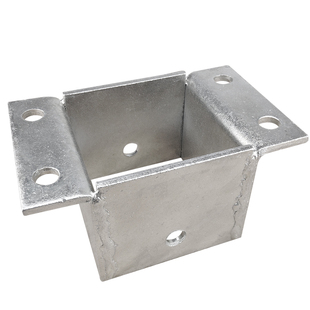 防腐木柱子底座立柱脚套葡萄架固定镀锌铁角码底座套筒连接件脚套