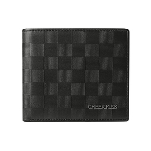 cheekkiss钱包男士真皮短款轻奢小众简约软牛皮钱夹潮牌946礼物品
