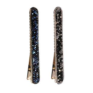 一字鸭嘴夹2025新款高端无痕水钻侧边发卡女刘海前额短发夹子头饰