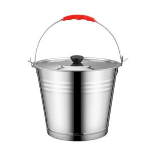 不锈钢提桶带盖加厚储水桶提饭桶提水桶大号食品级30升垃圾桶特厚