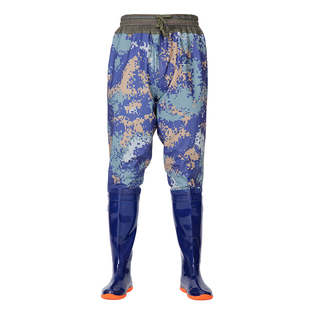 下水裤男长筒捕鱼鞋夏透气网腰连裤雨鞋平软底水田鞋插秧靴血防裤