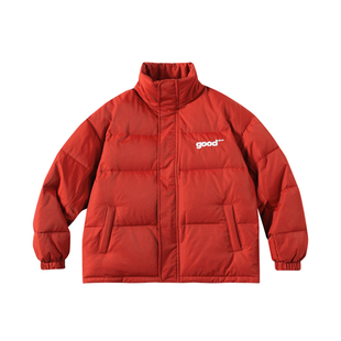 美好商店MeihaoStore纯色白鸭绒基础百搭立领短款羽绒服情侣外套