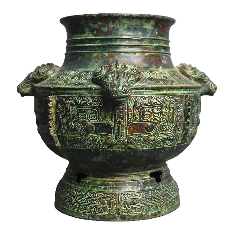 仿古青铜器四羊瓿动物造型盛酒器做旧包浆物件古玩收藏工艺品