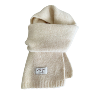 含羊毛围巾女秋冬软糯纯色韩版针织围脖百搭学生保暖加厚2025新款