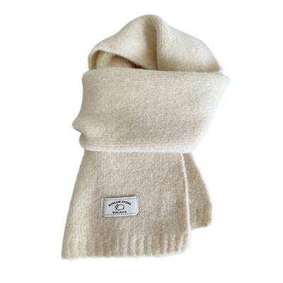 含羊毛围巾女秋冬软糯纯色韩版