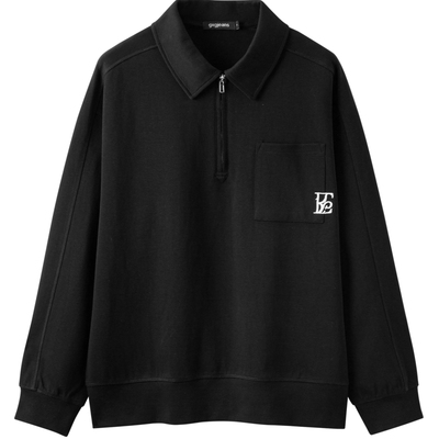 gxg.jeans男装 多色口袋设计字母绣花半开襟卫衣男上衣 25秋新品