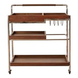 实木客厅可移动沙发边几小推车边几白蜡木复古侧边柜角几小茶几桌