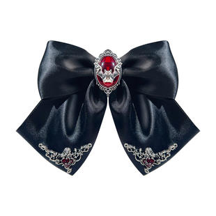 跨境新款哥特风吸血鬼lolita蝴蝶结胸针蝙蝠万圣节领结女服饰饰品